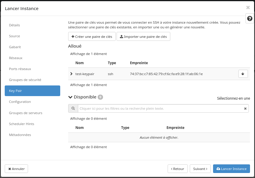 vue Key Pair