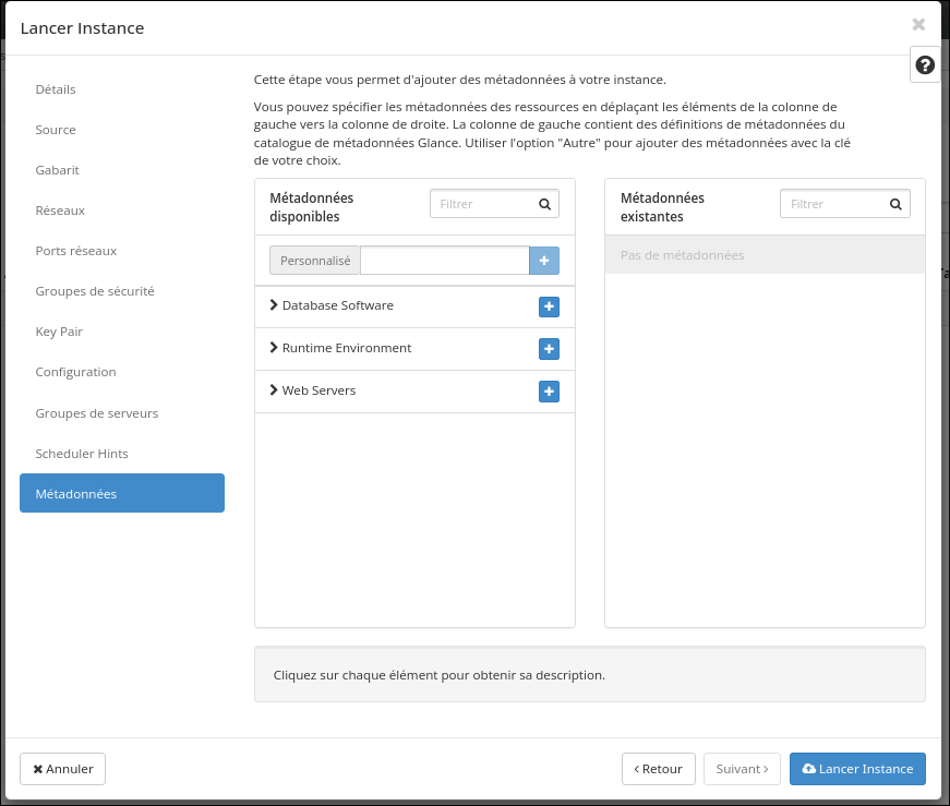 Launch instance