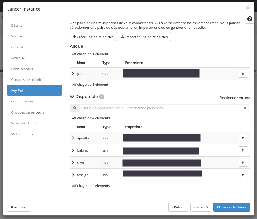 vue Key Pair