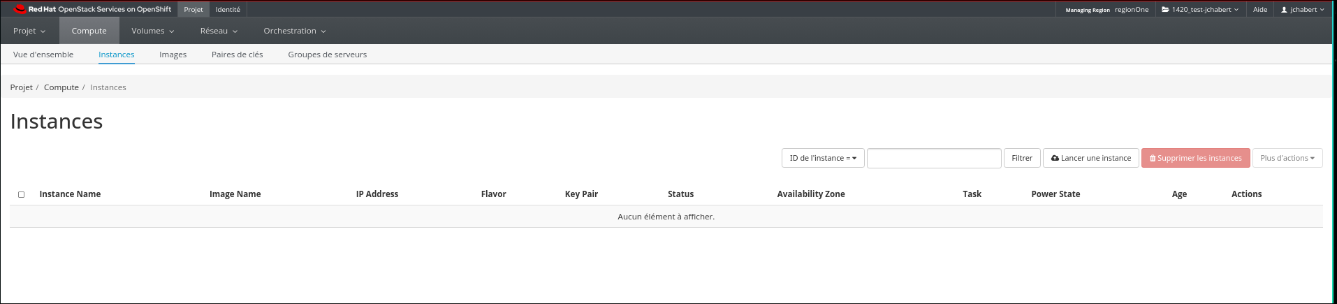 instance supprimé