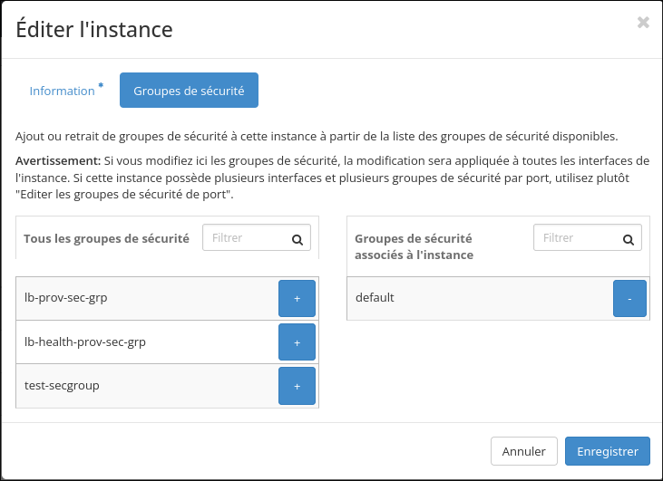 instance secgroup